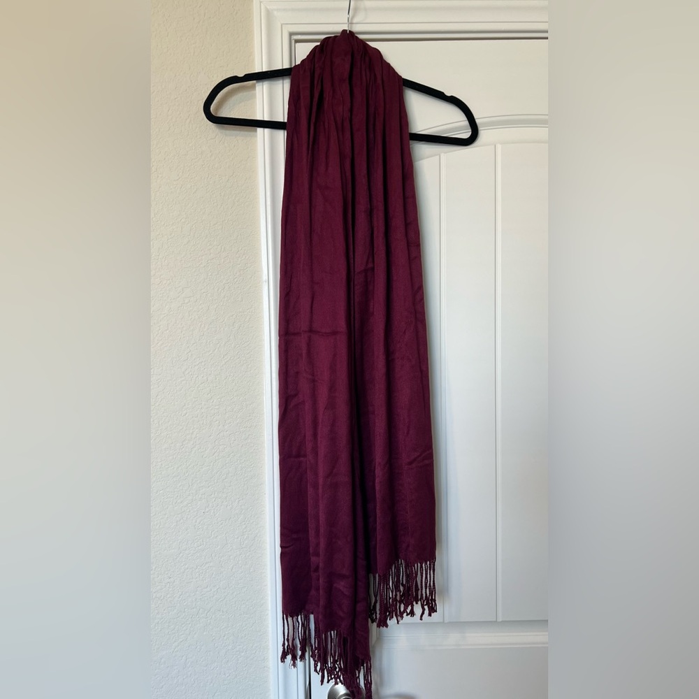 Deep Red Scarf/Wrap - Picture 2 of 5